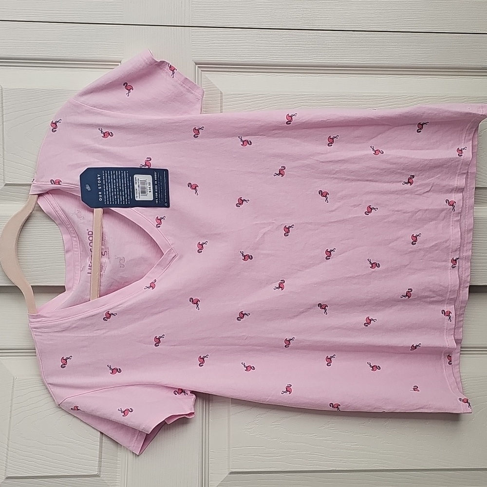 Life is good Women's crusher-lite Flamingo Pattern C Easy tee.  CONT F